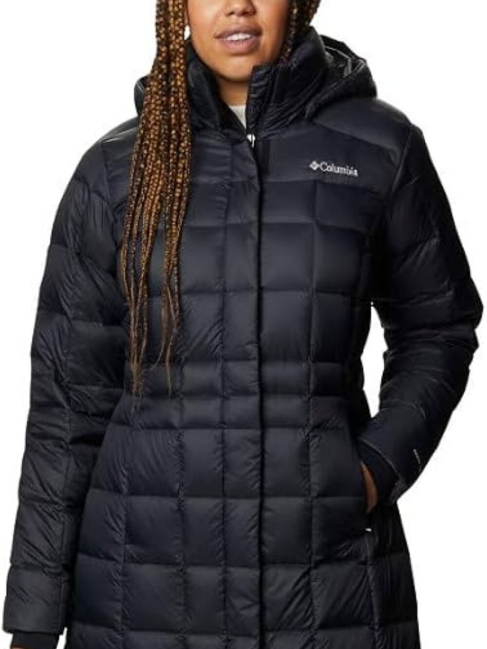 Columbia Women's Black Hexbreaker Long Down Puff Parka Jacket Size M